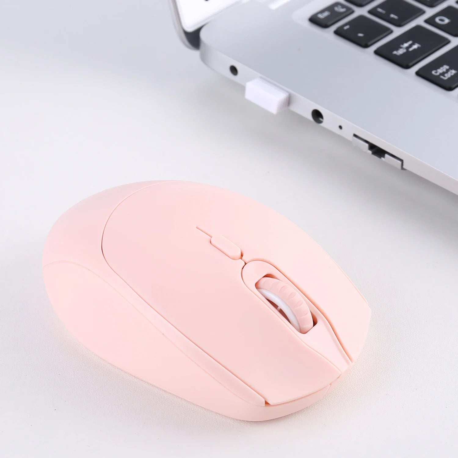 Portable Computer Mouse  2.4G with USB Receiver Wireless Mouse for PC Tablet Laptop (Pink)