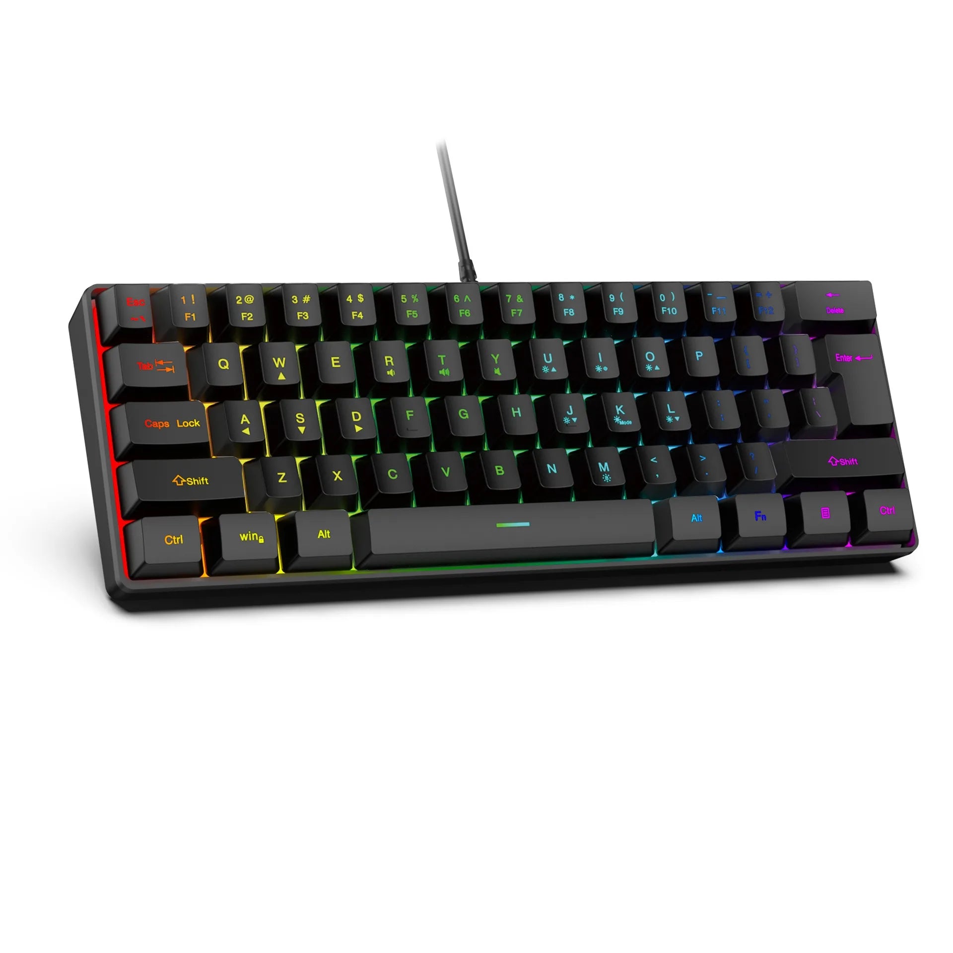 Wired Keyboard Mechanical Feel 61 Keys Usb Wired Gaming RGB Backlit Keyboard PC Gamer Accessories for Computer Gamers Ofiice