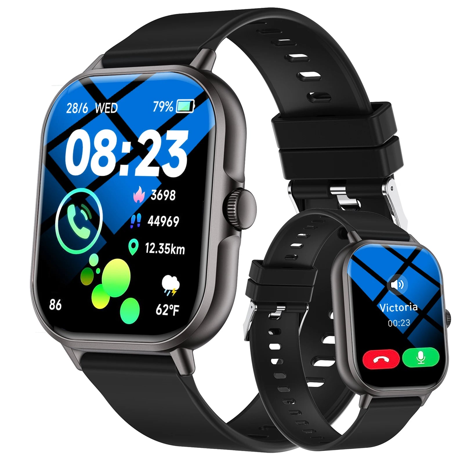 Outdoor sports smartwatch, wireless calling, information reminder, men's and women's multifunctional sports watch