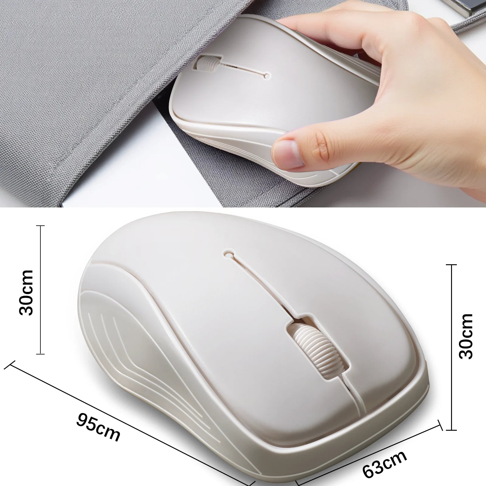 Wireless Mouse 2.4G Ergonomic Optical Mouse Computer Mouse for Laptop PC Notebook Battery Small Cordless Battery Powered Mice
